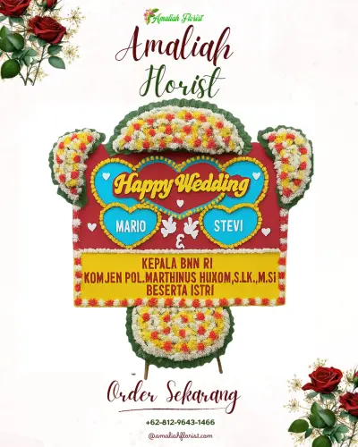 Karangan Papan Bunga Pernikahan di Cibalung